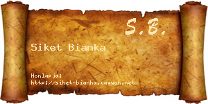Siket Bianka névjegykártya