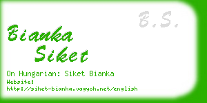 bianka siket business card